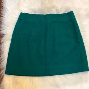J. Crew Green Wool Skirt
